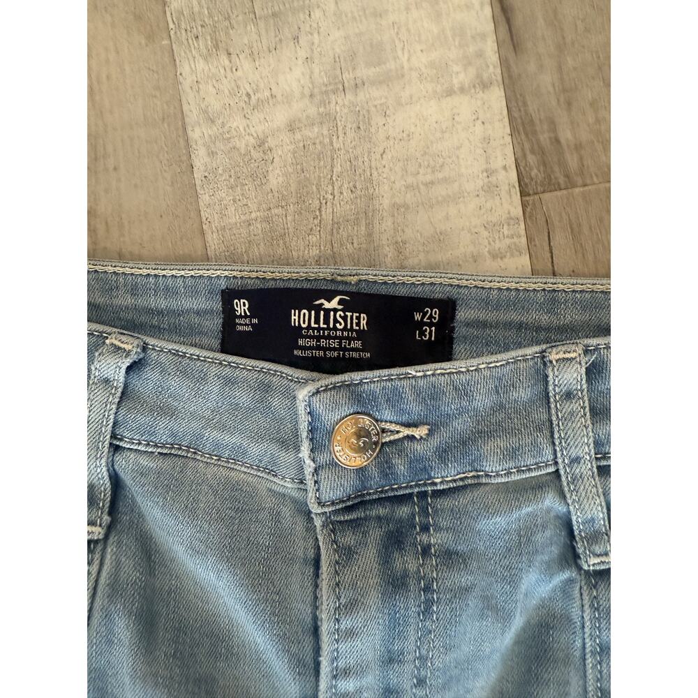 Hollister Jeans Womens 29 High Rise Flare Light Wash Soft Stretch 31 Inseam - Picture 3 of 7
